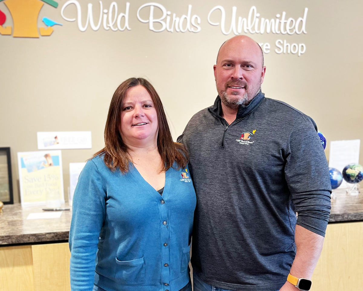 Wild Birds Unlimited franchise owner Dean Seifert and wife in their storefront