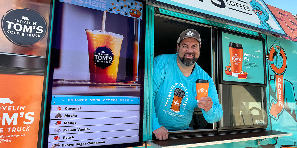 Travelin' Tom's Franchise Owner Skyler Walker in Coffee Truck